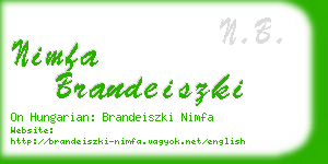 nimfa brandeiszki business card